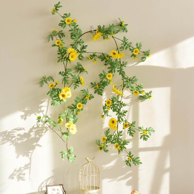 Daisy Vine Sunflower Artificial Flower for AC Pipe and Wall Decor, Wedding & Window Decoration