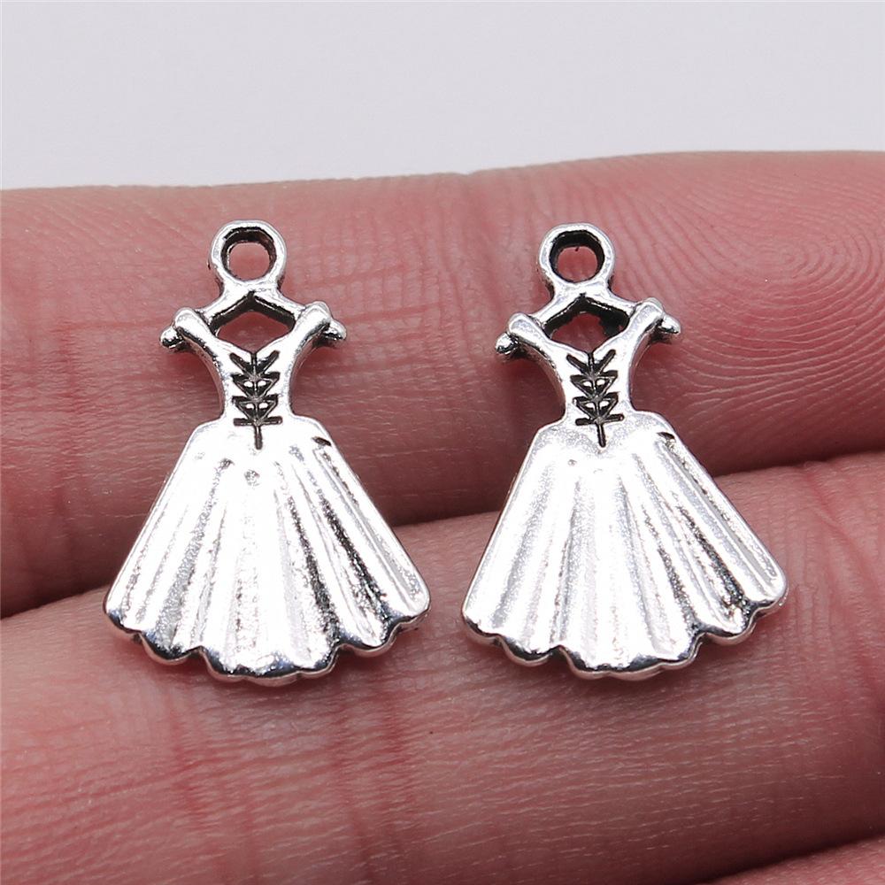 20pcs Charms Dance Antique Silver Color Dance Skirt Charms Jewelry Findings DIY Ballet Dance Charms Wholesale