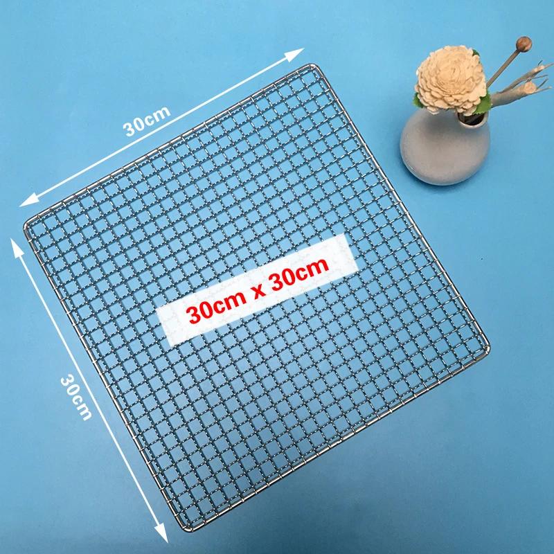 304 Edelstahlnetz BBQ-Grill Antihaft-Grillmatte Gitter rechteckig BBQ-Grill Grillnetz Grillnetz Grillwerkzeuge-B