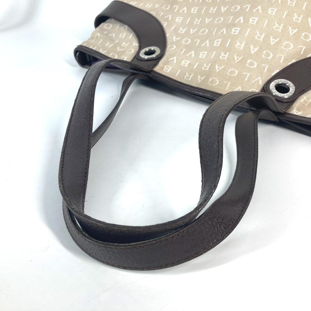 BVLGARI Logo mania Bag Shoulder Bag Tote Bag Canvas/Leather Beige