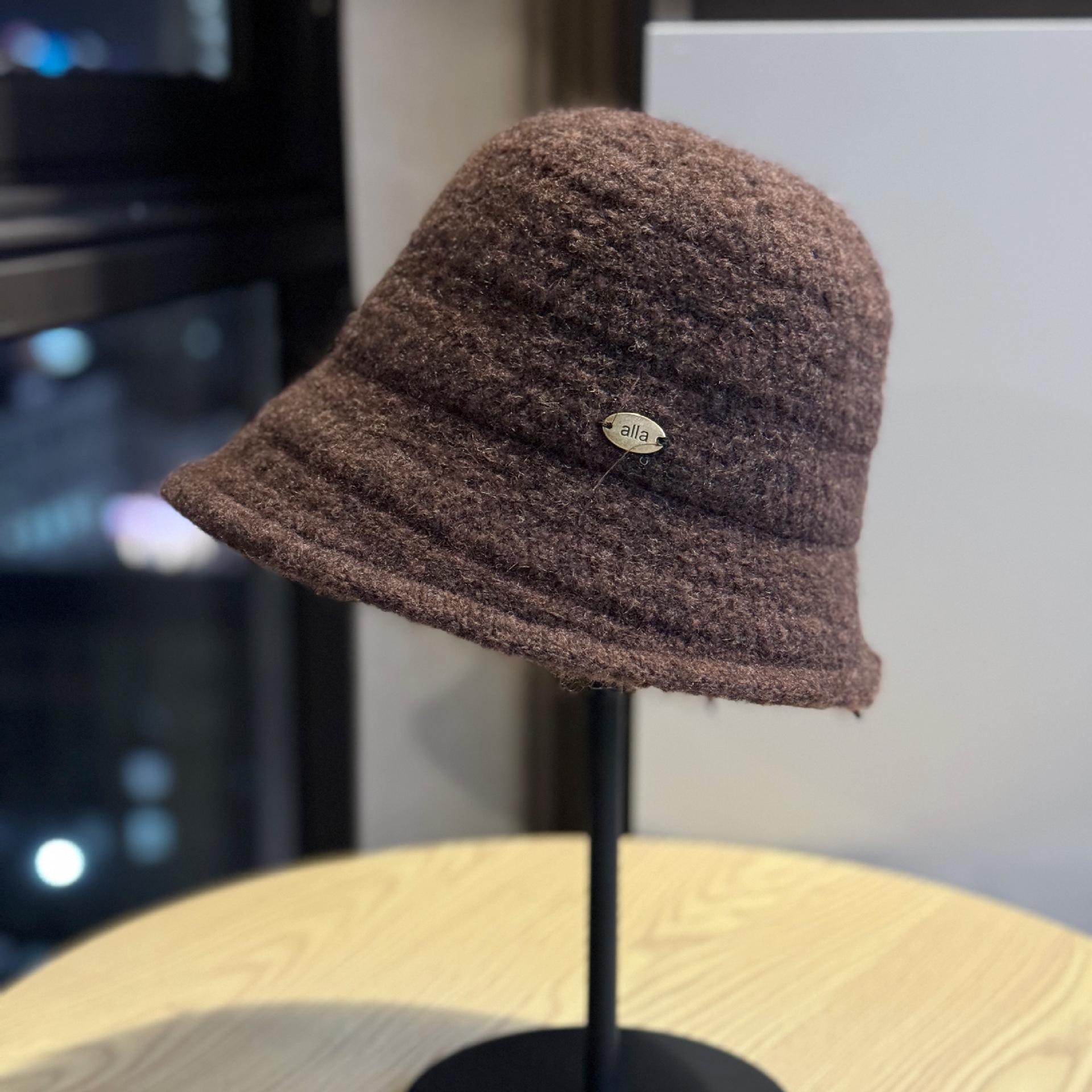 

Korean Style Irregular Knitted Fisherman Hat for Women New Autumn and Winter Large Head Circumference Plush Warm Hat Basin Hat Trendy Adjustable