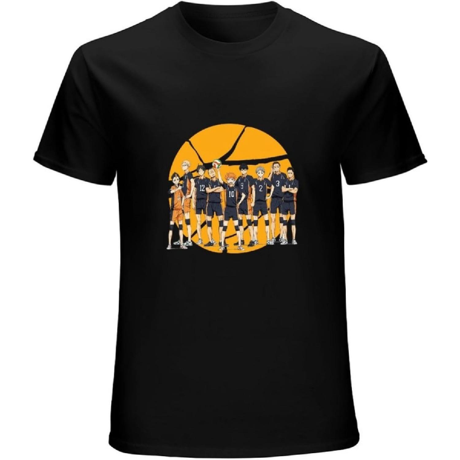 I‘M FASHION Men s T-Shirt Haikyuu!! Cool Tees, Novelty T-Shirts, Short Sleeve for Man s Black XXXXXL разноцветный