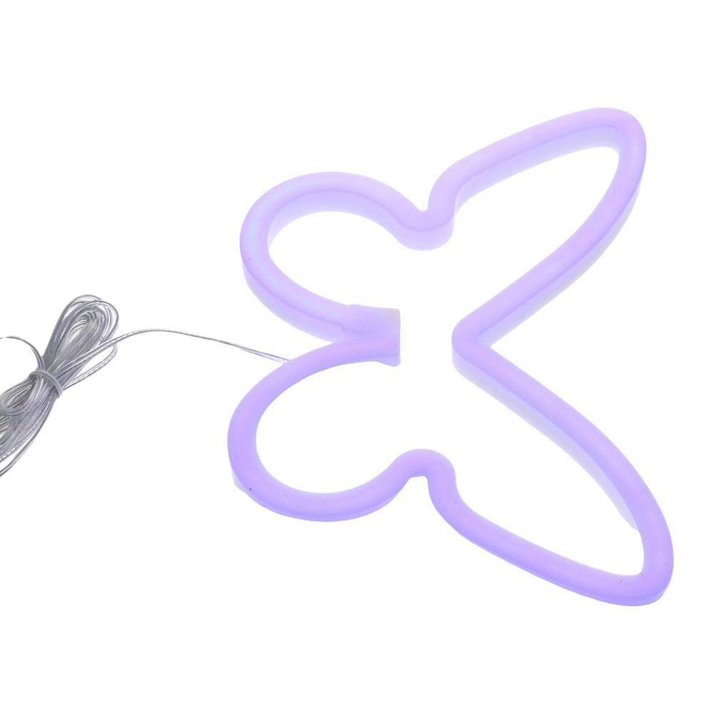 Decoration Lights Energy-saving Butterfly Shaped Light USB/Battery Powered Wall Mounted Led Neon Light Plastics Birthday