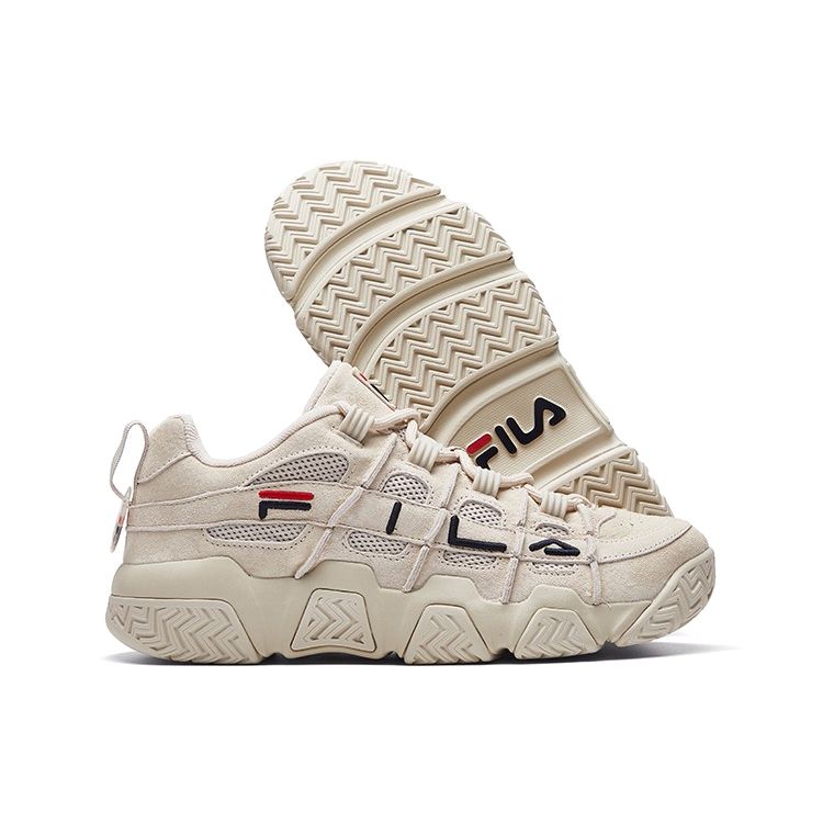 Fila Panini Classic Fashion Trendy Versatile Comfortable Low-Top Retro Basketball Shoes Women Sneaker Oatmeal F12W031228FOM