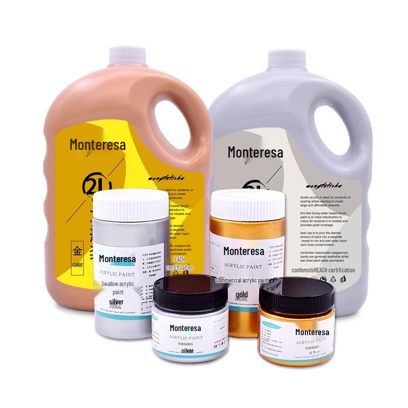 Metallic Gold and Silver Acrylic Paint Set: 100ml/300ml/2L for Wall and Doll Painting