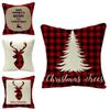 Cozy Multicolor Christmas Cushion Cover Made Of Soft Eco-friendly Linen Material