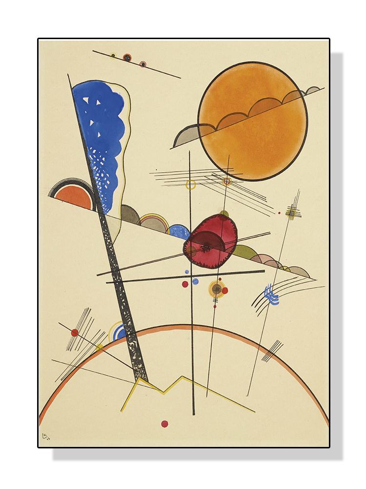 Wassily Kandinsky Geometriska konstverk Affischer Dukmålning Abstrakta reproduktioner Väggkonstbild för vardagsrum Heminredning