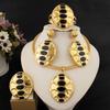 Conjunto de Joias Femininas Coloridas de Luxo Design Único Brincos Colar Pulseira Anel Dubai América para Festa Celebração Vestir