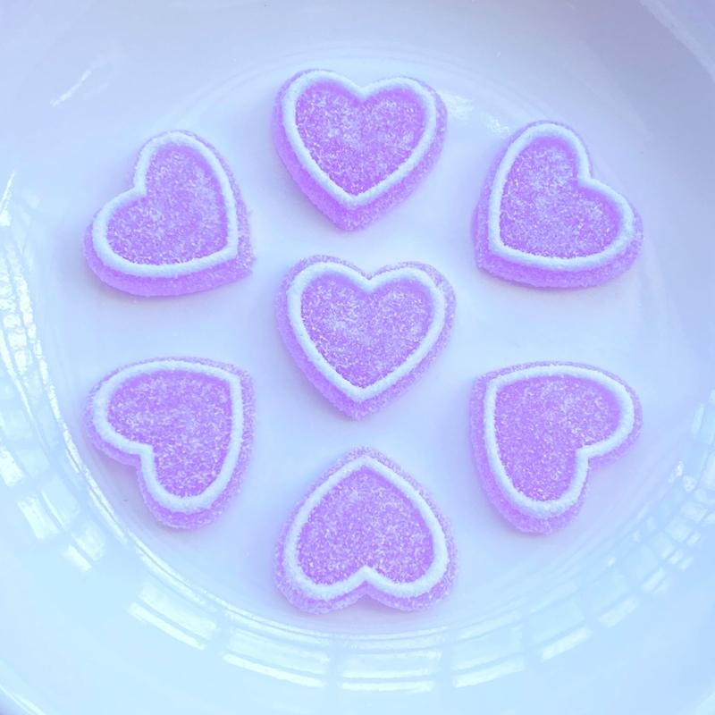 20Pcs New Cute Simulated Heart-shaped Fudge Flat Back Resin Cabochons Scrapbooking DIY Jewelry Craft Decoration Accessorie