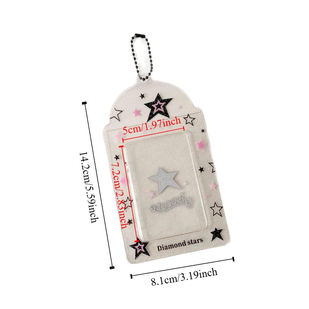 Star Strawberry ID Photo Photocard Frame Keychain Pendant Card Protective Case  School Stationery