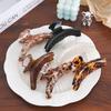 High Quality Japanese French Acetic Acid Curved Hair Grab Leopard Print Large Grab Clip Hairpin Shark