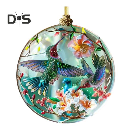 

День матері колібрі підвісна прикраса водонепроникна критий відкритий сад стіна вікно висячі 2D плоский акриловий квітковий орнамент колібрі A