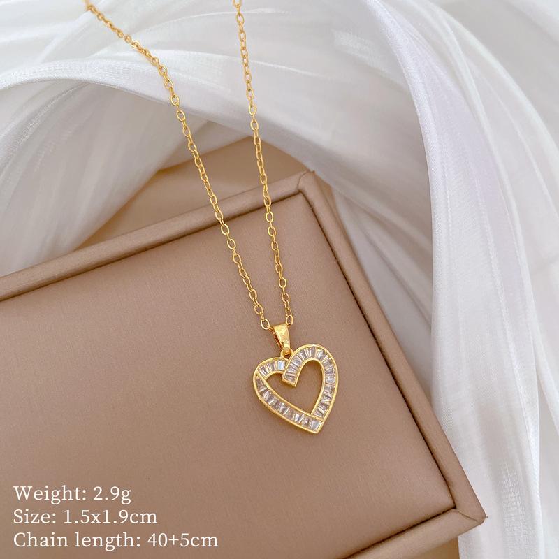 Mickey Head Heavy Industry Necklace Women'S Copper Micro-Inlaid Real Gold Electroplating Delicate Clavicle Chain Neck Chain