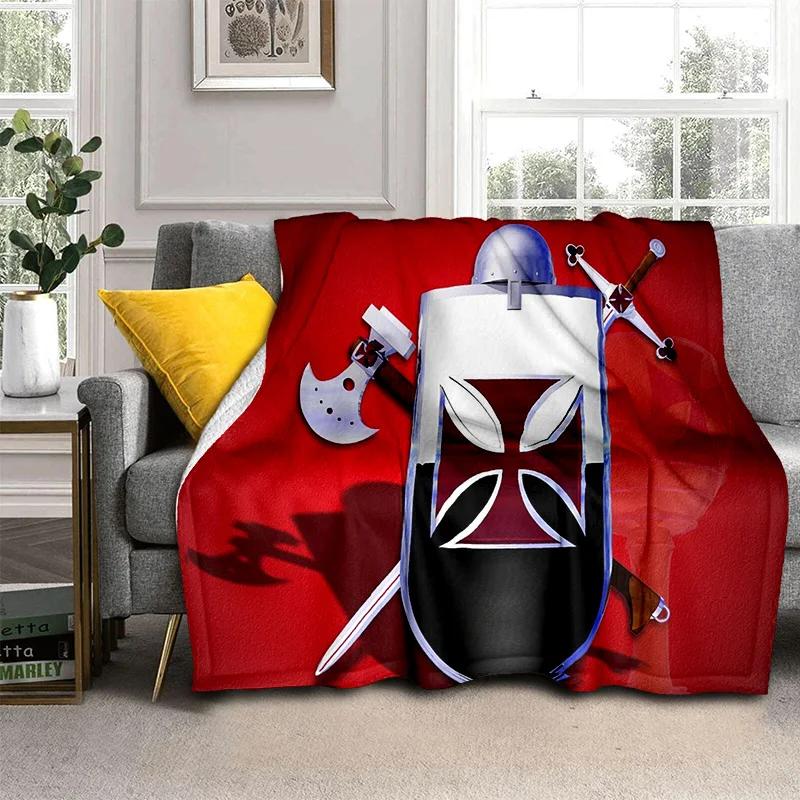Templar Cavalier Knight Crusaders Games Blanket,Soft Throw Blanket for Home Bedroom Bed Sofa Picnic Travel Office Cover Blanket