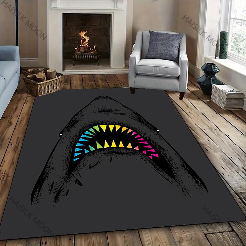 Haiangriff Teppiche! Rutschfest Schalldämmung, Wohnzimmer Schlafzimmer Eingangstür Sofa Büromatten Moderner Stil Dekorativer Teppich