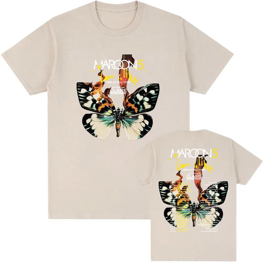 Maroon 5 Loves Tourist T-shirts Photo Albums Graphic Printing T-shirts Junk Men's Summer Fashion Street Cotton Casual T-shirts