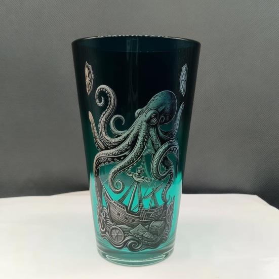 Vintage Octopus Wine Glass, Heat-Resistant Large Capacity Glass Beer Cup, Nautical Themed Tea Milk Water Drinking Cup, Glassware Gift