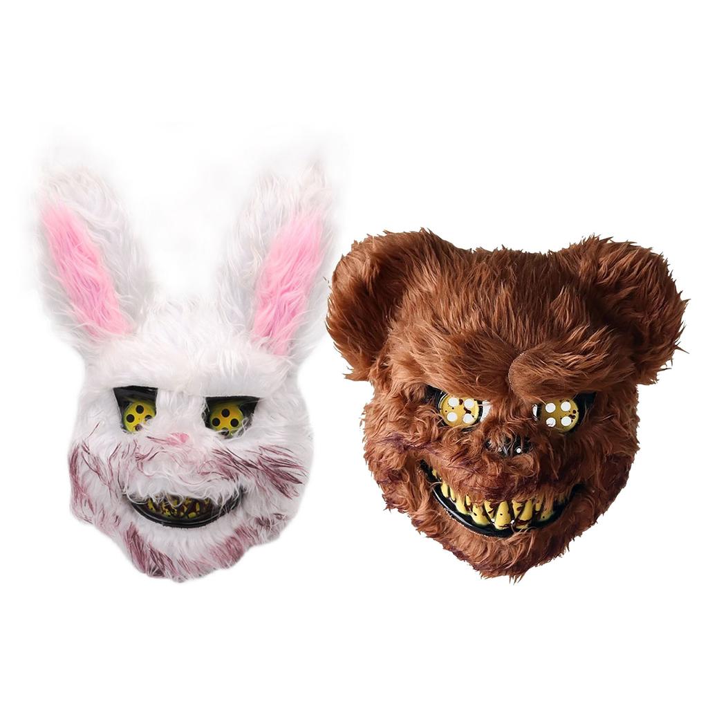 Halloween Spooky Plush Mask Lifelike Appearance Appropriate Size Halloween Props for Horror Themed P