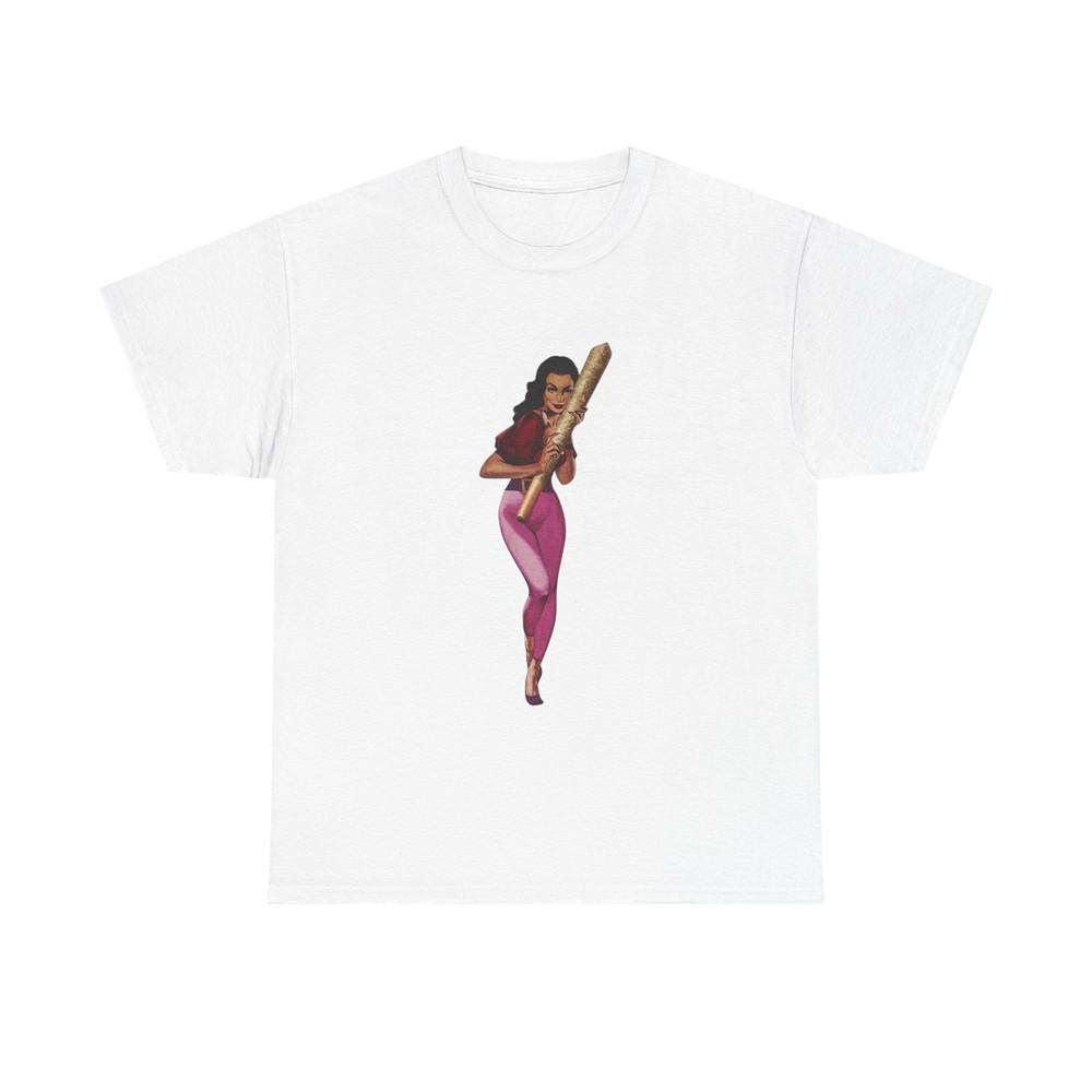 Weed Joint Hugs Vintage Pinup Graphic T-Shirt Womens Comfy Cotton Tee NEW Unisex T-Shirt S
