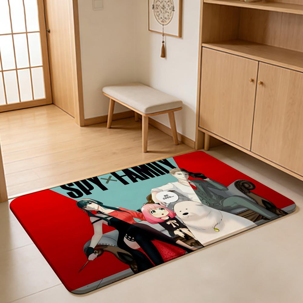 ANIME S-Spy Family Floor Mat Absorbent Floor Mat Non-Slip Entrance Rug for Bathrooms Restrooms and Toilets