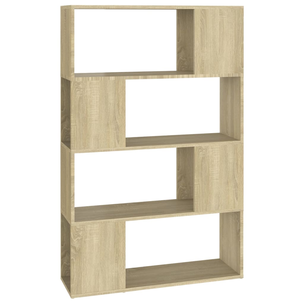 Bookshelf Room Divider Sonoma Oak Finish 80 x 24 x 124.5 cm Engineered Wood