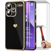 Case + 2 Tempered Glasses - E.F.Connection - for Xiaomi Redmi Note 13 Pro+ 5G - Shockproof - Silicone TPU - Black