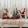 Christmas Pillow Cover Snowflake Velvet Jacquard Christmas Tree Elk Pillow Cushion Holiday Decoration Cushion Cover