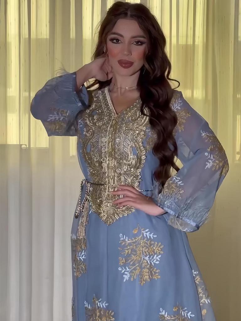 Middle Eastern Embroidered Muslim Women's Dress