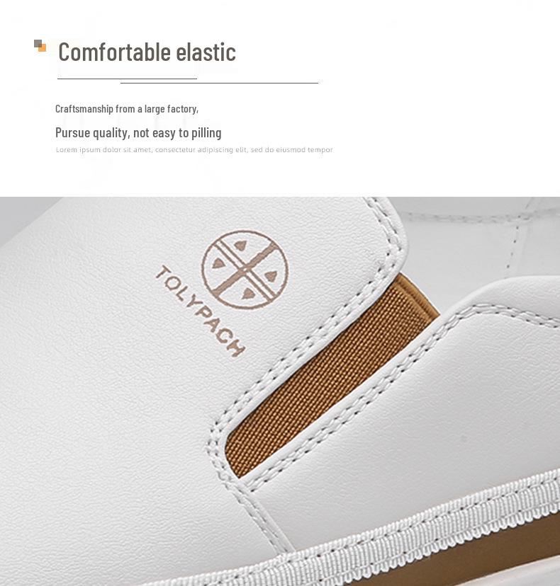 2025 Summer Slip-On Plus Size White Loafers: Non-Slip Soft Sole Casual Shoes for Middle-Aged Men