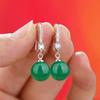 Women's Elegant Pearl Drop Earrings Sparkling Rhinestone Inlaid Hook Earrings for Wedding and Engagement