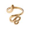 Adjustable Stainless Steel Snake-Shaped Open Ring with Bright Surface and Niche Design