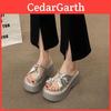 Platform Slippers For Women With Anti Slip Rubber Sole And Soft Pu Material For Summer