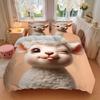3pcs Anime Cartoon Design Sheep Bedding Set - Includes One Quilt Cover and Two Pillowcases (No Core) - Home Decor, Festival Gift, Polyester
