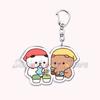 Cute Bubu Dudu Love Keychains Couple Bear Panda Acrylic Keyring for Accessories Bag Pendant Key Chain Jewelry Fans Lovers Gifts