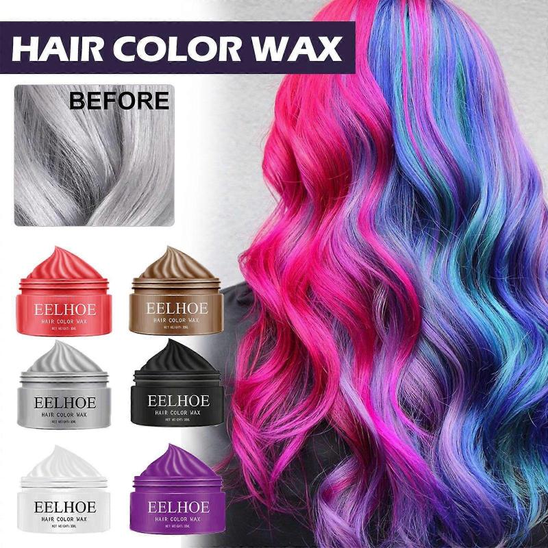 Eelhoe Temporary Hair Wax Grandma Gray Color Hair Wax Clay Color One-Time Easy Color
