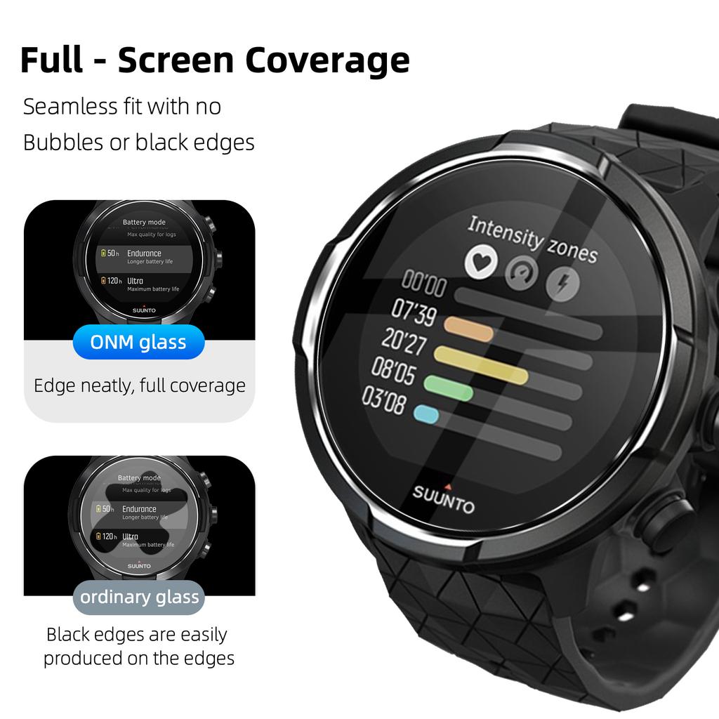 Glass+Case for Suunto 9/7 Screen Protector Tempered Glass & Soft TPU Protective Bumper Cover for Suunto 9 Baro Accessories Set