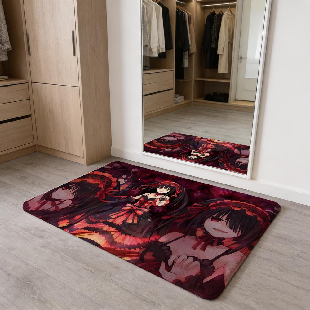 

Amine D-DATE A LIVE Floor Mat Flannel Door Mat Non-Slip Absorbent Washable Indoor Home Rug 40x60cm