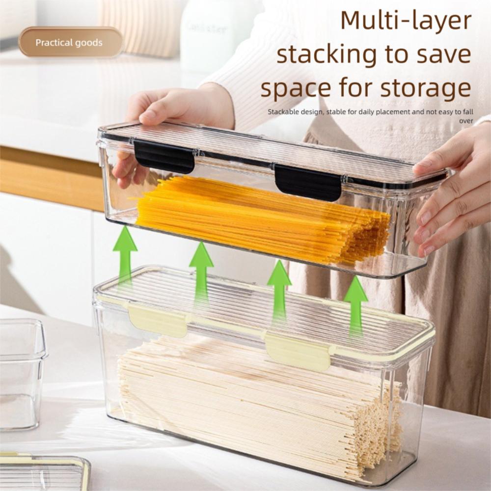 Transparenter Küchen-Vorratsbehälter mit Verschluss, Versiegelte Kühlschrank-Organizerbox, Küchenzubehör