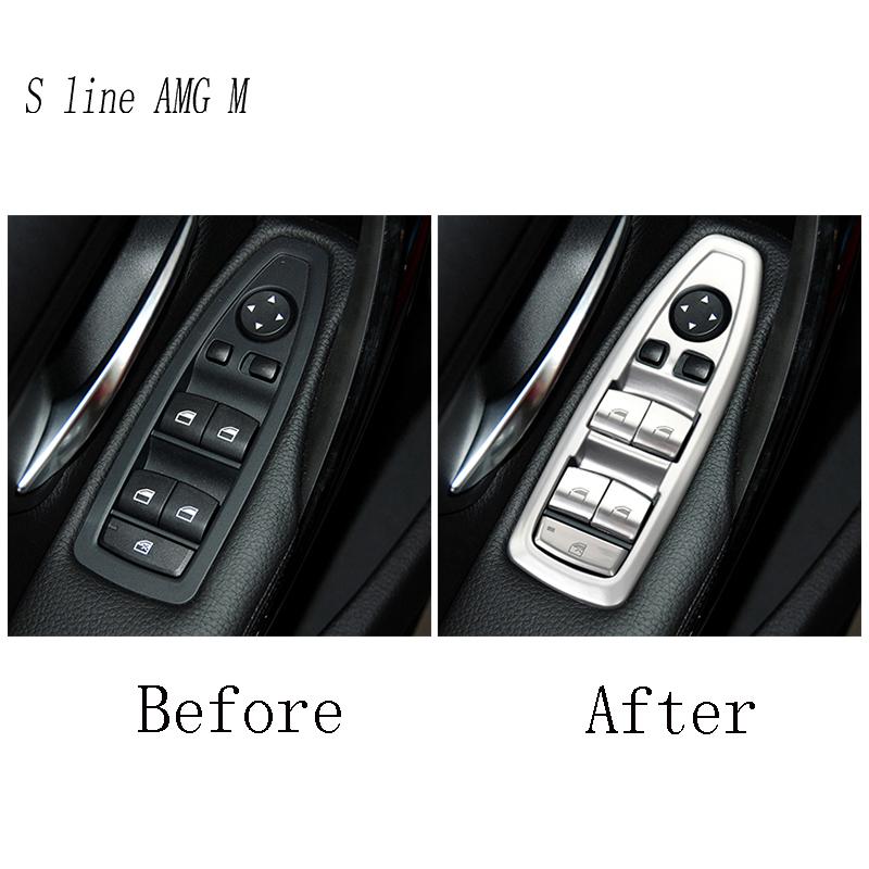 Car Styling Window Glass Lift Button Decoration Panel Cover Sticker Trim For BMW 3 4 Series F30 F31 F34 F35 F32 F33