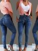 Våren 2022 damemote høy midje skinny slim jeans dame denim capris blyant Bukser jean mom jeans bukser