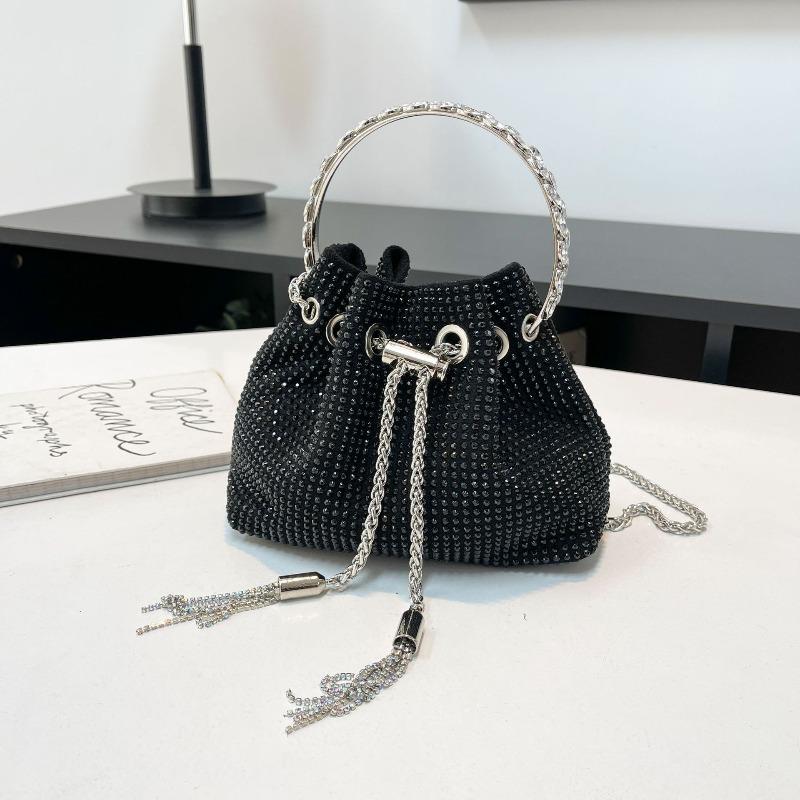 imple design mini bucket bag, popular bright diamond bag women's versatile new versatile chain messenger bag