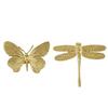 Retro Butterfly/Dragonfly Brass Handle Furniture Hardware Vintage Cabinet Door Knobs Single Hole Gold Wardrobe Drawer Pulls