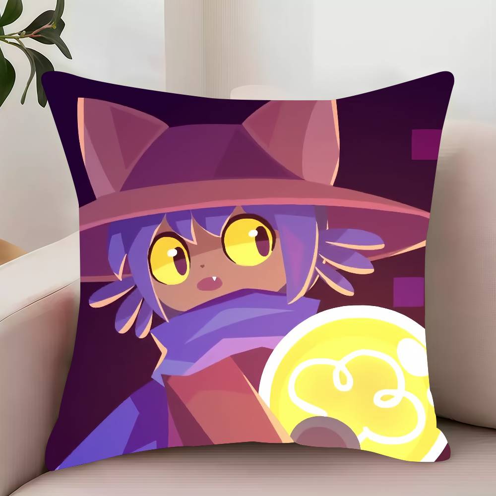 Милая Игровая Наволочка O-Oneshot Niko Декор Защитные Чехлы Удобные Мягкие для Дивана Гостиной Домашнего Офиса 12x12Inch