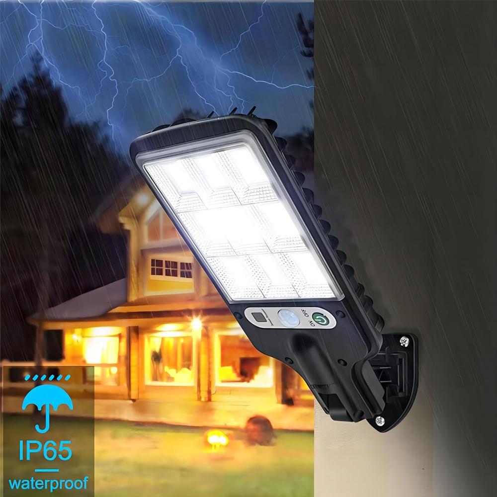 Potężna LED Solarna Zewnętrzna LED Lampa Ścienna na Dziedziniec 3 Tryby Indukcja Ciała Człowieka Oświetlenie Uliczne Ogrodu Tarasu Drzwi Garażowych