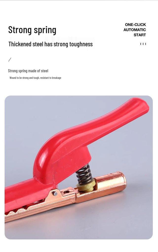 Shockproof 800A Bent Handle Electric Welding Pliers - All Copper, Drop-proof Clamp, Heat Resistant.