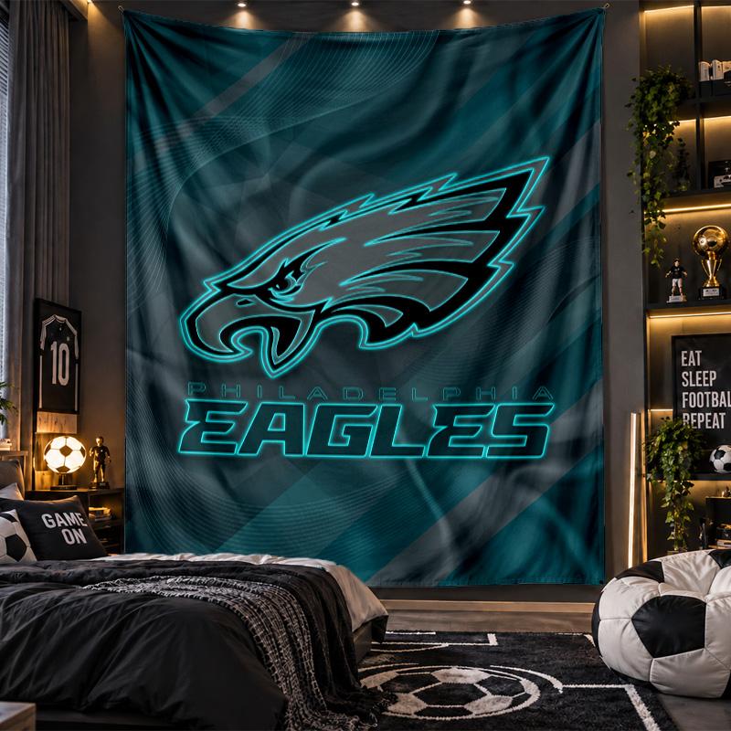 Wall Hanging Tapestry Philadelphia Eagles Print Cloth for Living Room Bedroom Home Decor