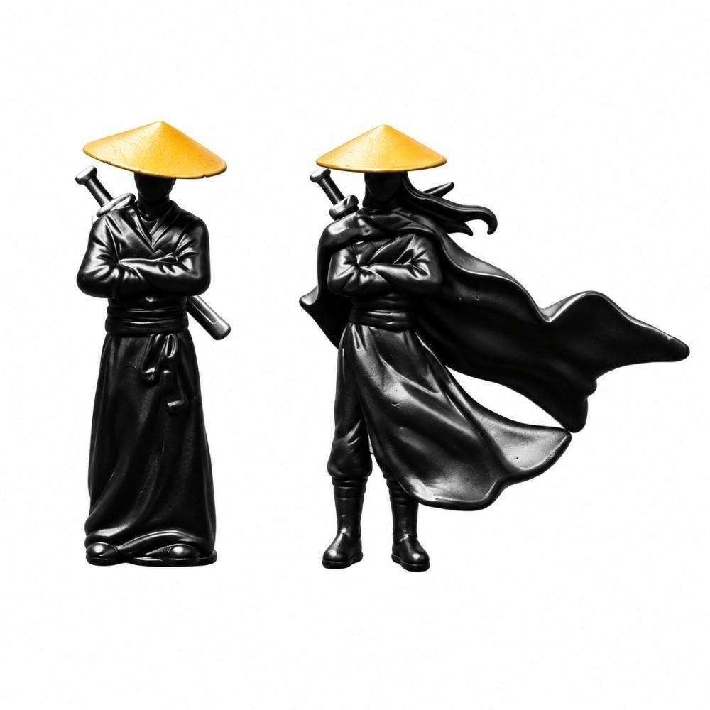 2/3/4pcs Creative Car Interior Decor Miniature Samurai Figurines Home Office Decor