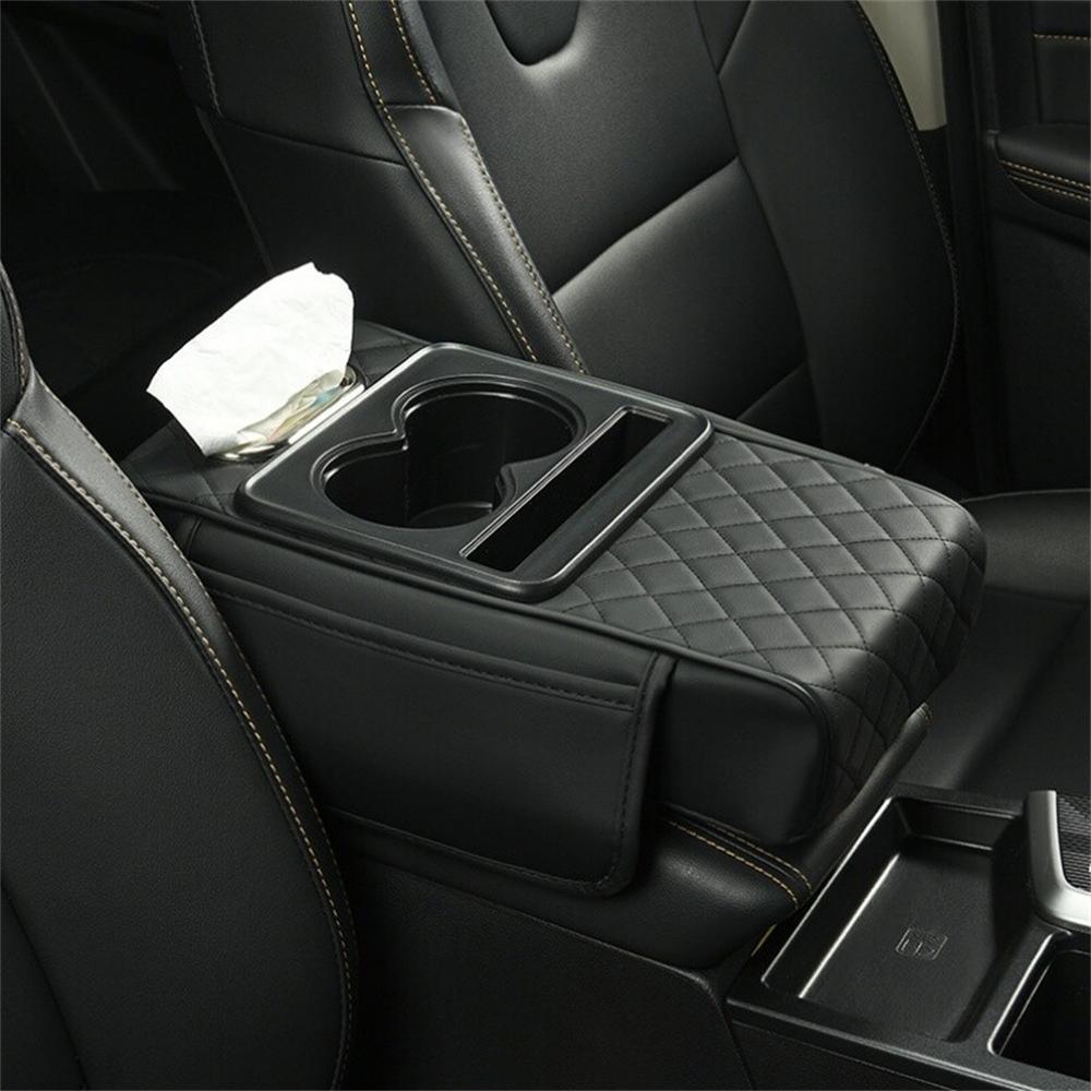 Universal Car Arm Rest Cover W/ Storage & Cup Holders