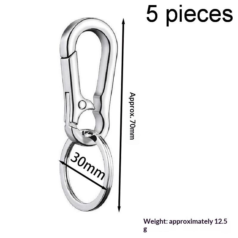 Zinc Alloy Spring Snap Hook Keychain 5Pcs Lightweight Portable for Bag Pendant DIY Craft Camping Tent Accessory Use