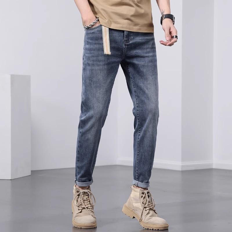 Men's Nine-point Jeans Summer Thin Loose Straight Trendy Brand Cool 2025 New Casual Pants American High Street